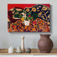 Canvas art print featuring a Fauvist still life filled with decorative pattern and objects, styled above a decorative console