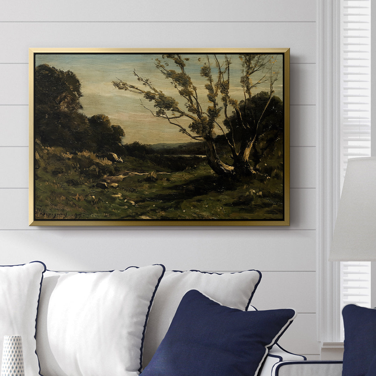 Morning in the Nievre, 1877 - Floater Framed Canvas Print