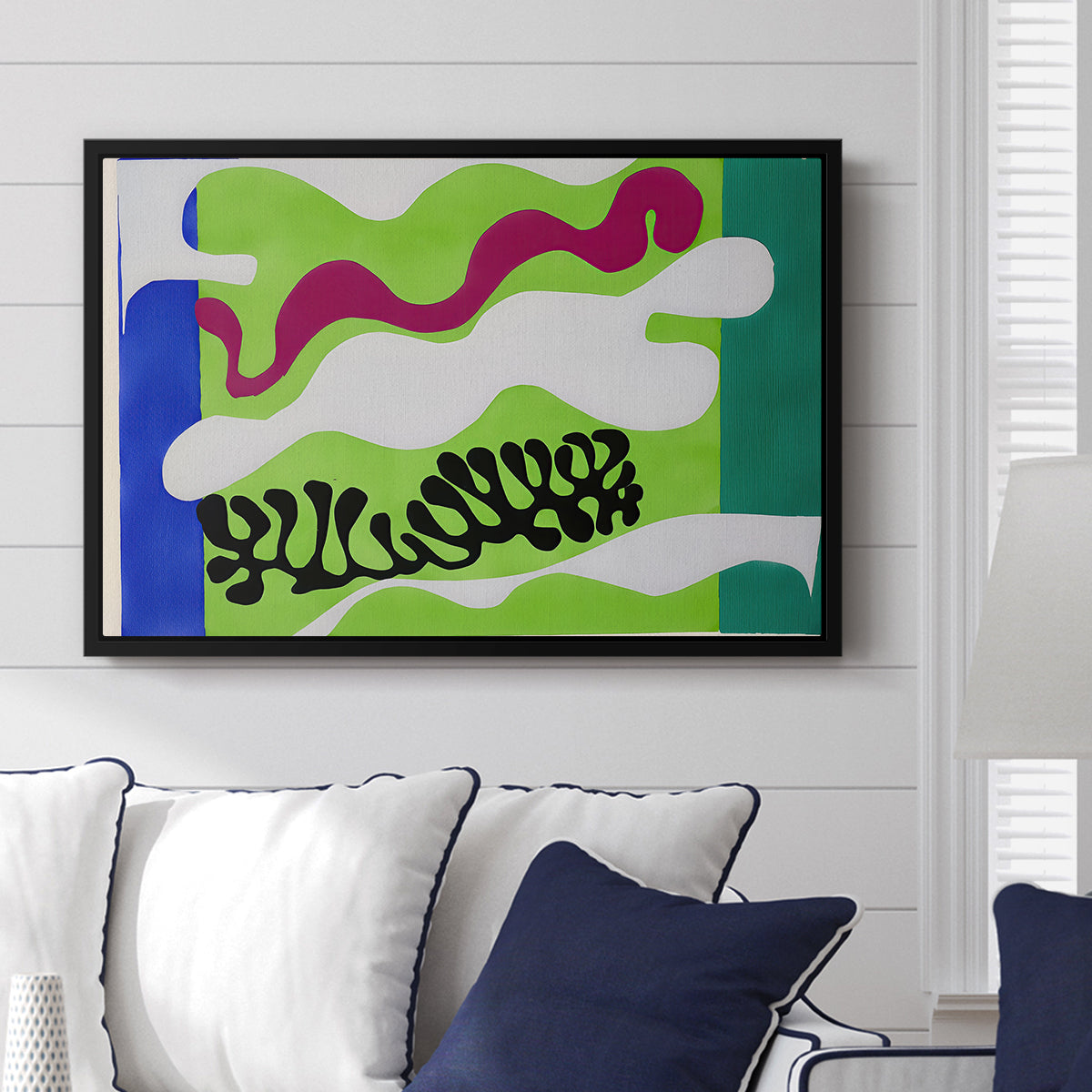 The Lagoon (Le lagon), from Jazz, 1947 - Floater Framed Canvas Print