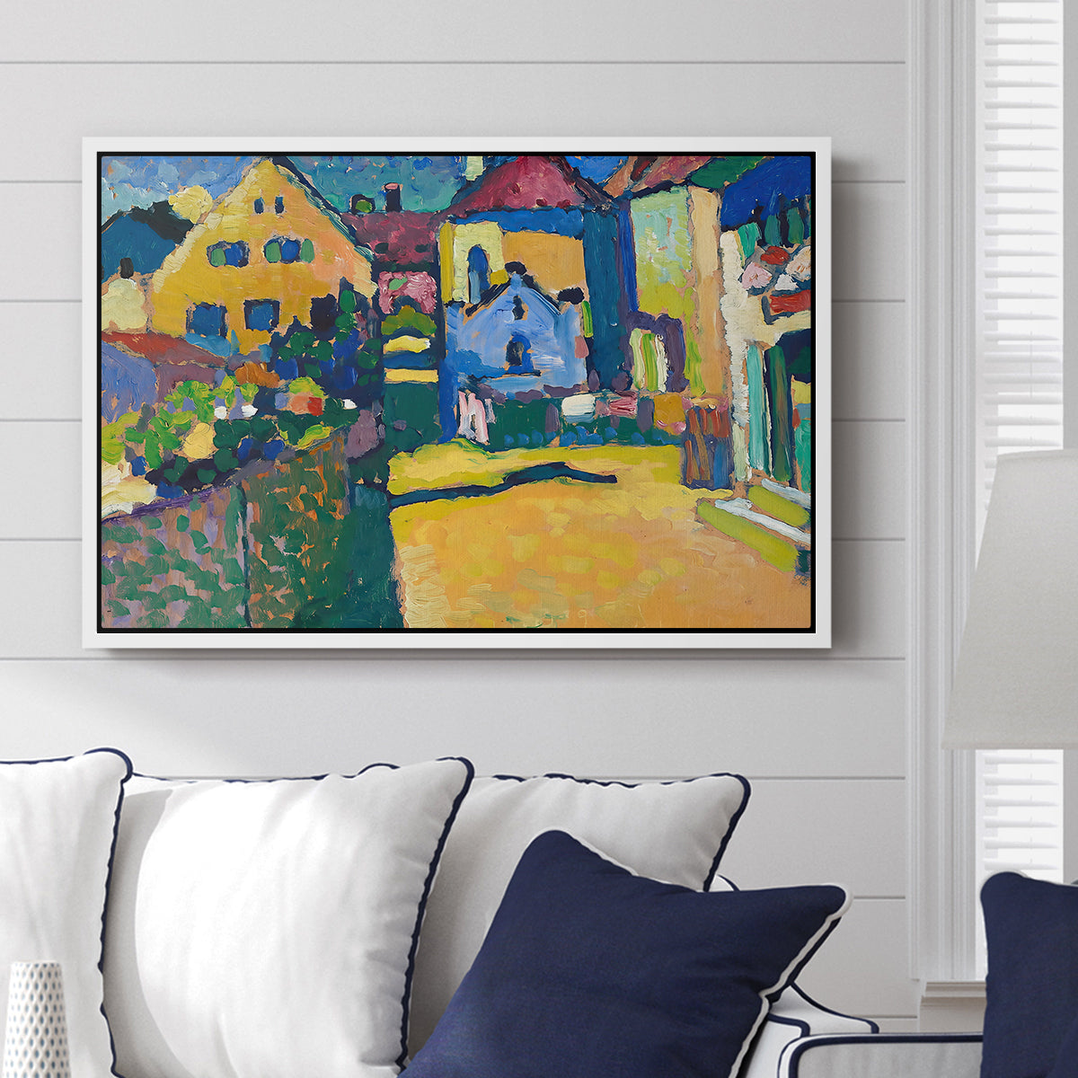 Green Lane in Murnau, 1909 - Floater Framed Canvas Print