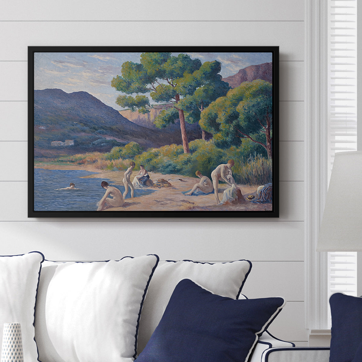 Bathers in Saint-Tropez, c. 1909 - Floater Framed Canvas Print