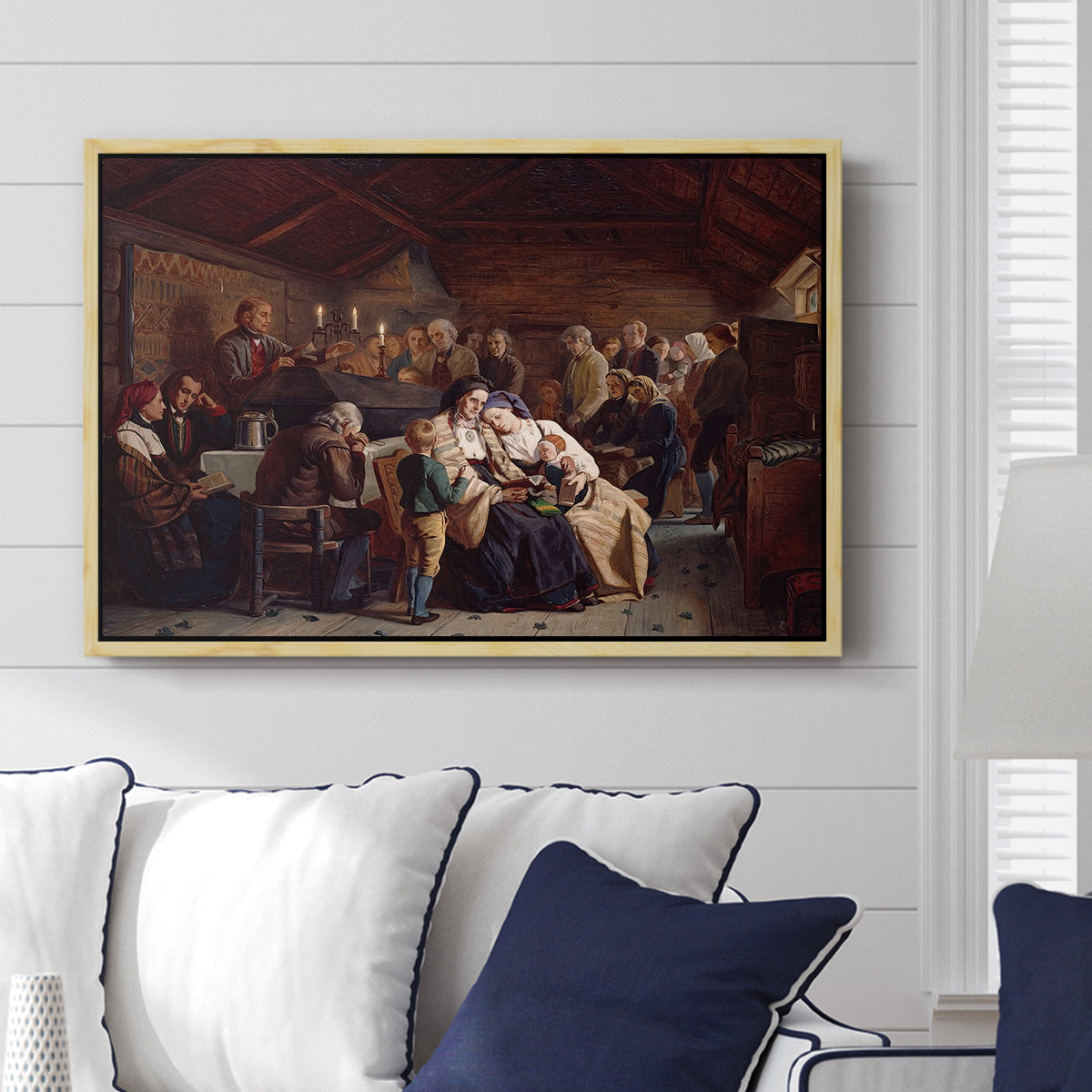 Funeral Feast, 1854 - Floater Framed Canvas Print