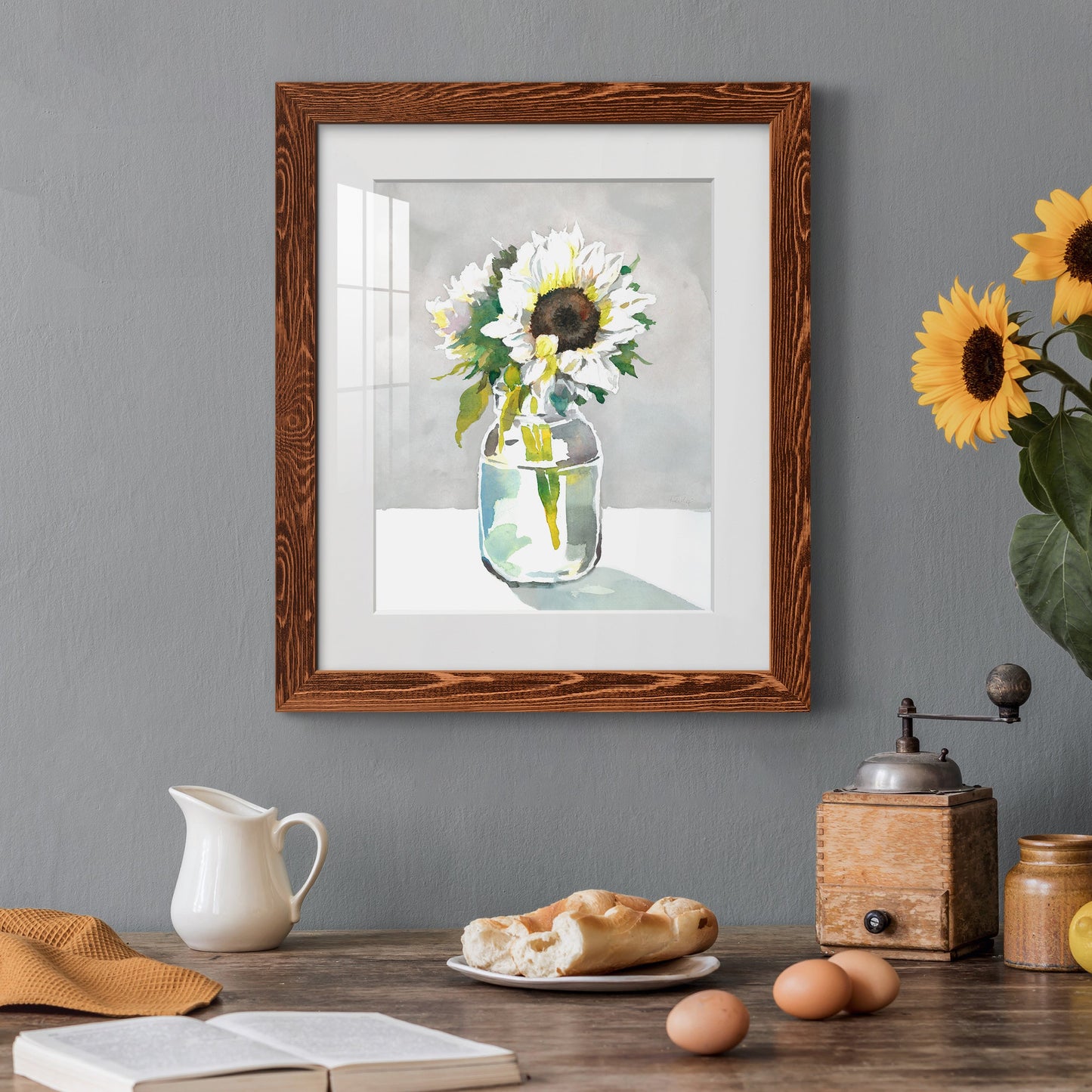 Sunflower I - Premium Framed Print - Distressed Barnwood Frame - Ready to Hang