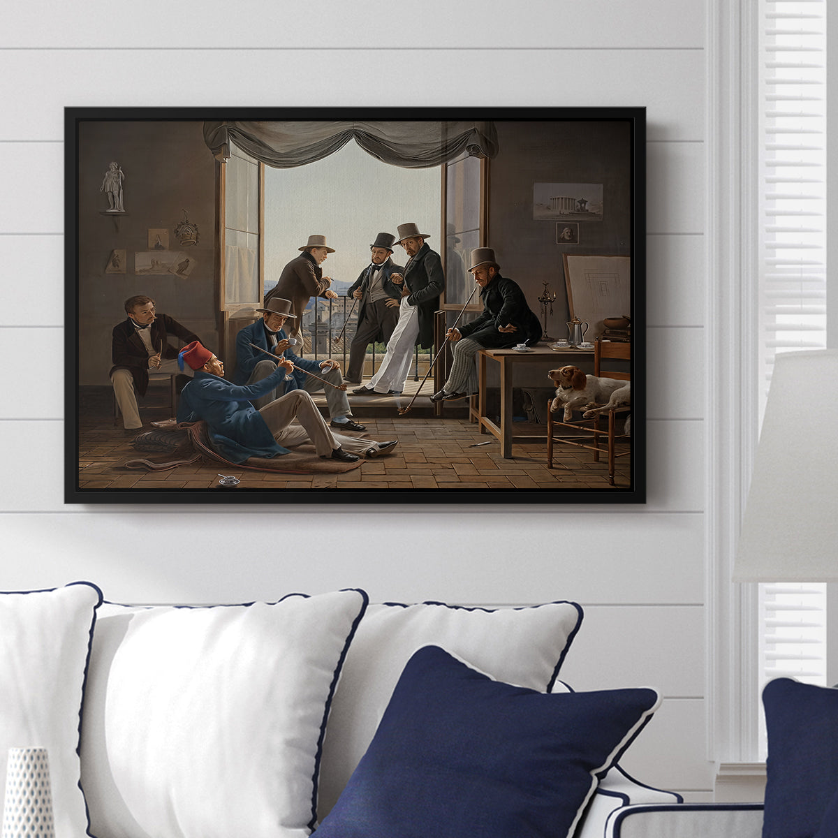 A Group of Danish Artists in Rome, 1837 - Floater Framed Canvas Print
