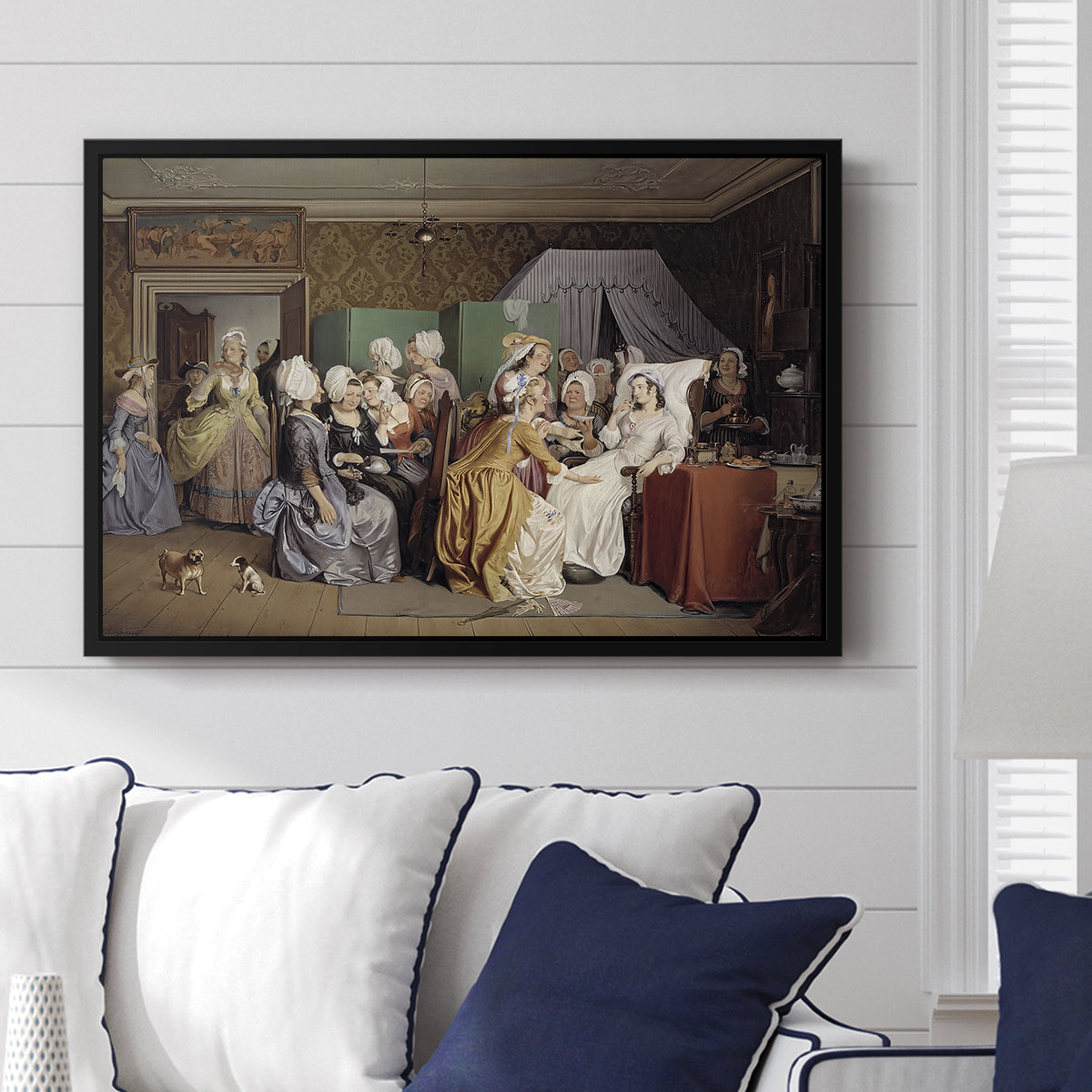 The Maternity Room (Scene from "Barselstuen"), 1845 - Floater Framed Canvas Print