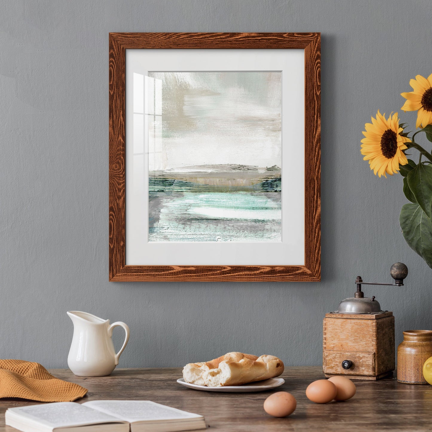 Summer Teal I - Premium Framed Print - Distressed Barnwood Frame - Ready to Hang