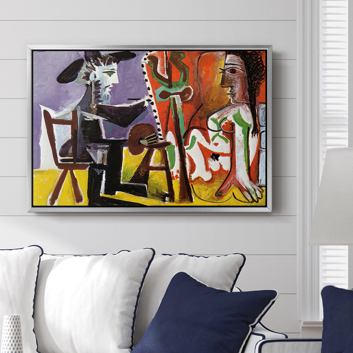 The Painter and His Model, 1963 - Floater Framed Canvas Print