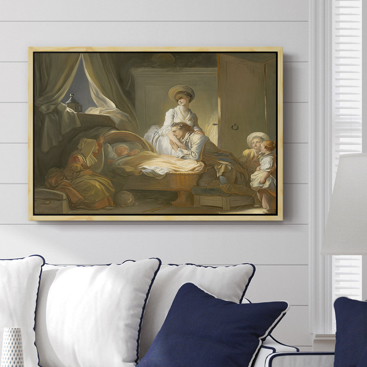 The Visit to the Nursery, c. 1775 - Floater Framed Canvas Print