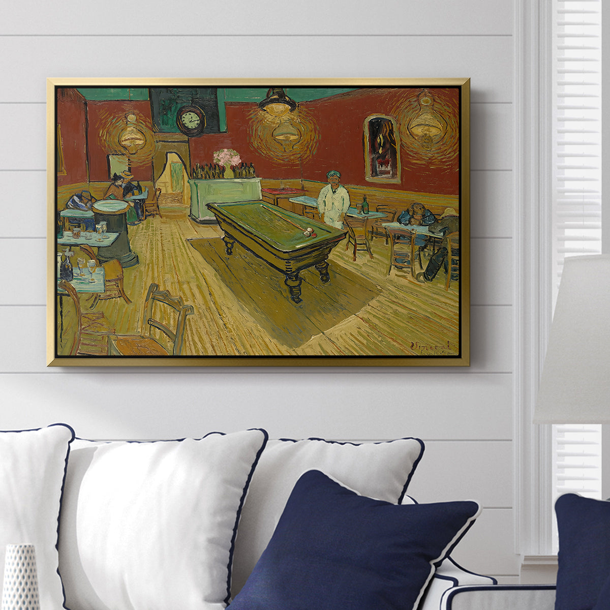 The Night Café, 1888 - Floater Framed Canvas Print
