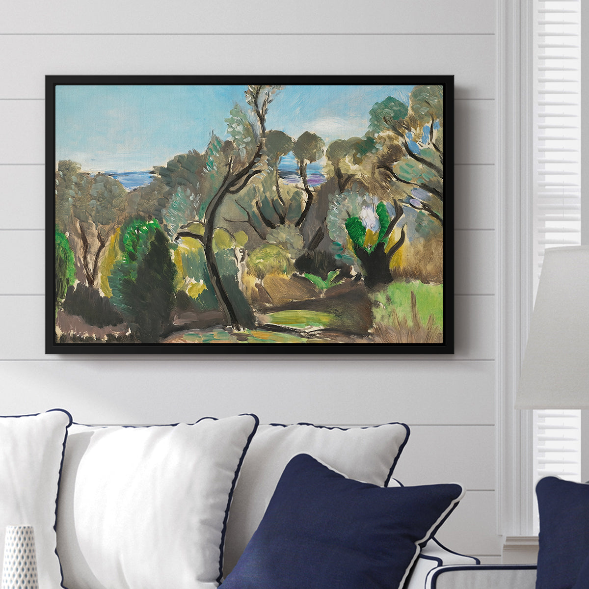 Landscape near Nice, c. 1918 - Floater Framed Canvas Print