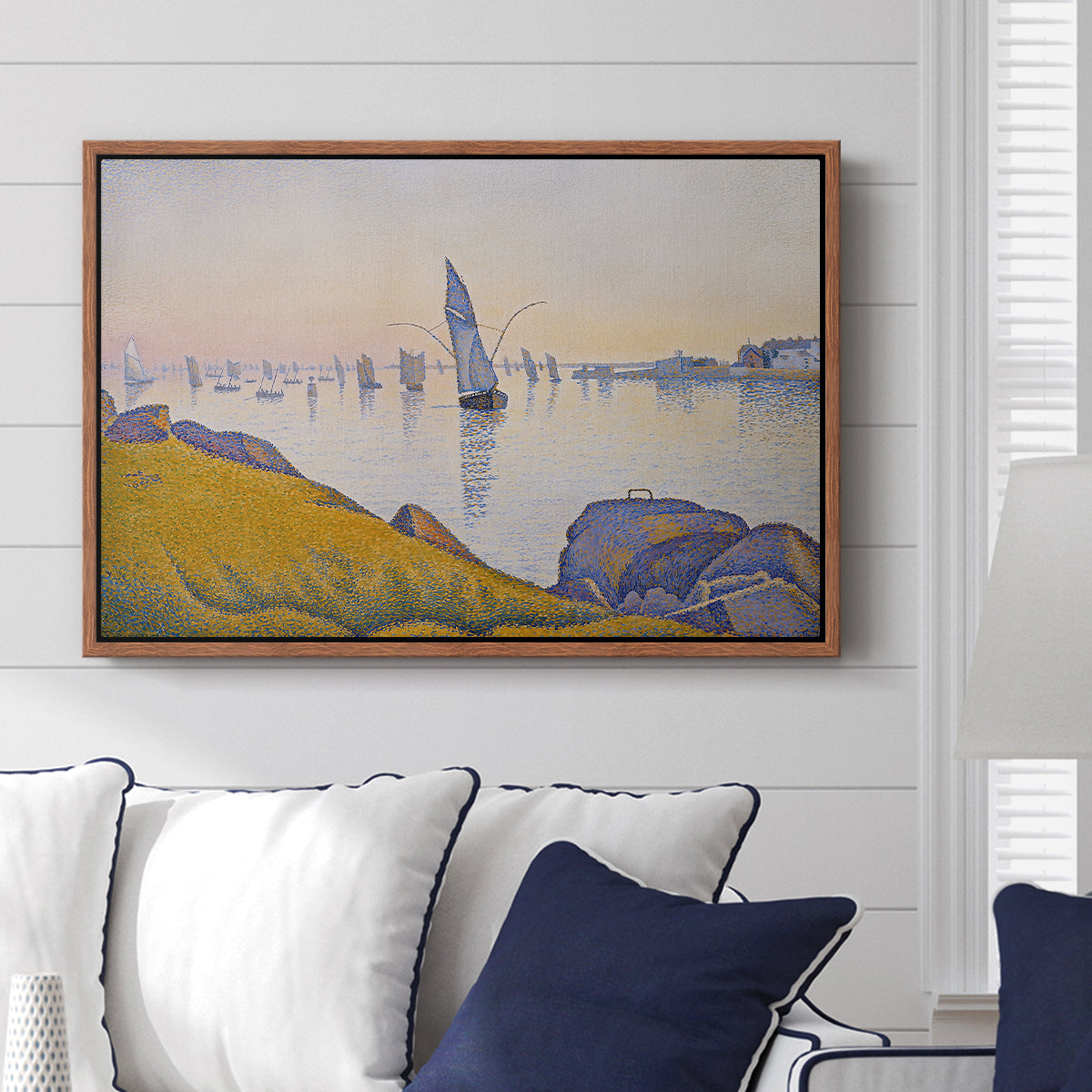 Evening Calm, Concarneau, Opus 220, 1891 - Floater Framed Canvas Print