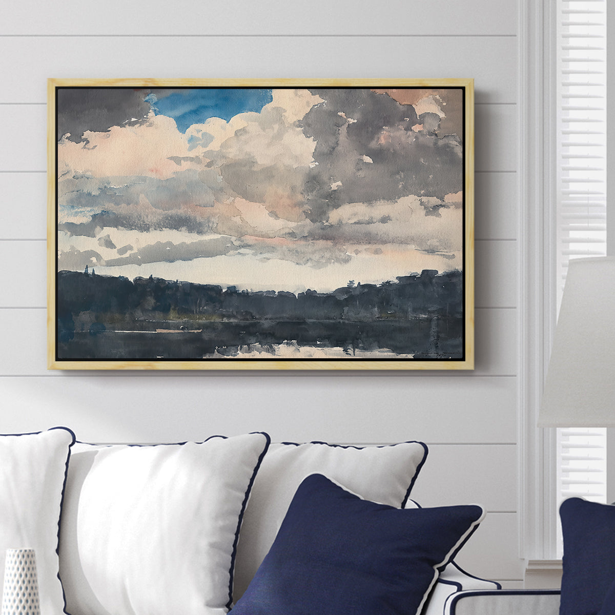 The Lone Boat, North Woods Club, Adirondacks, 1892 - Floater Framed Canvas Print