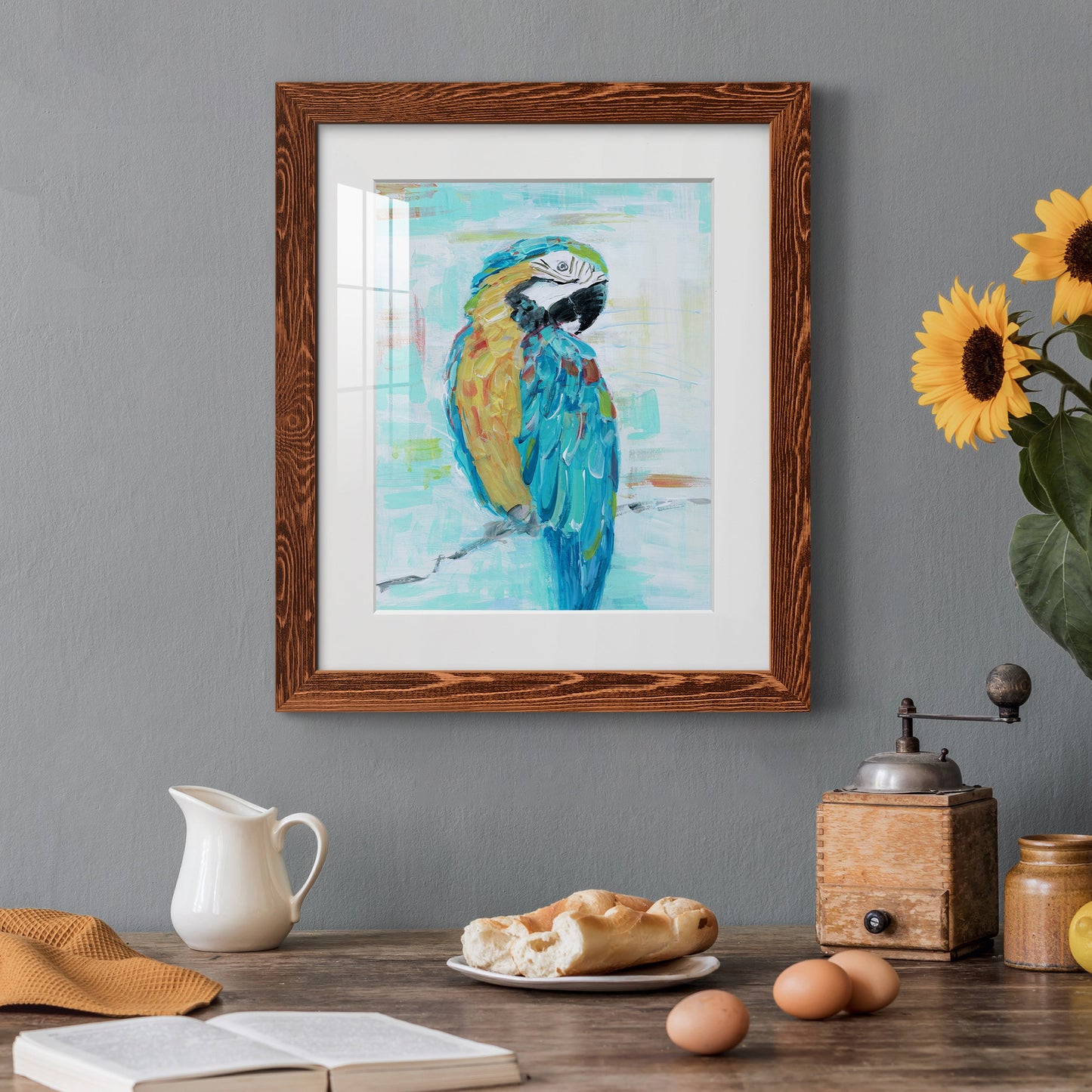 Island Parrot I - Premium Framed Print - Distressed Barnwood Frame - Ready to Hang