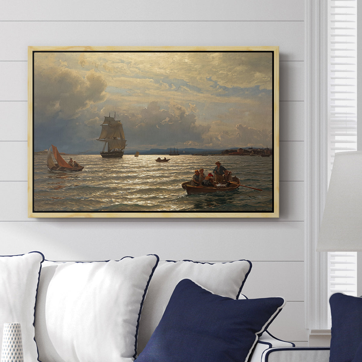 From the Inlet of Oslo, 1874 - Floater Framed Canvas Print