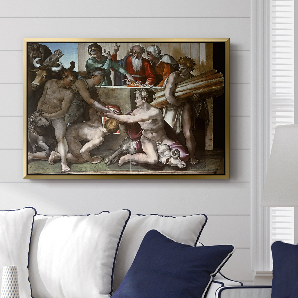 The Sacrifice of Noah (Sistine Chapel), 1509 - Floater Framed Canvas Print