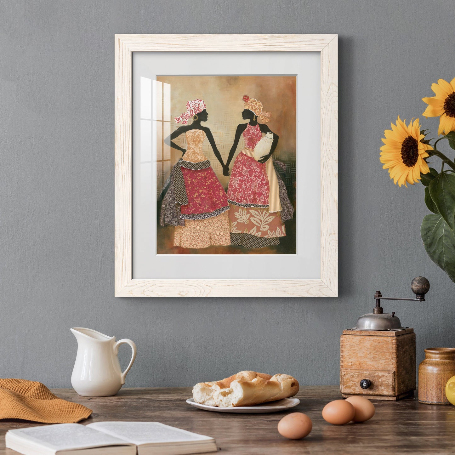 Village Women I - Premium Framed Print - Distressed Barnwood Frame - Ready to Hang