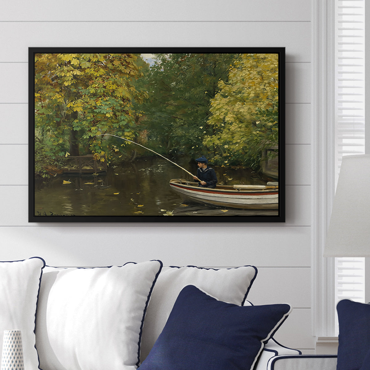 Fishing Boy, c. 1890 - Floater Framed Canvas Print