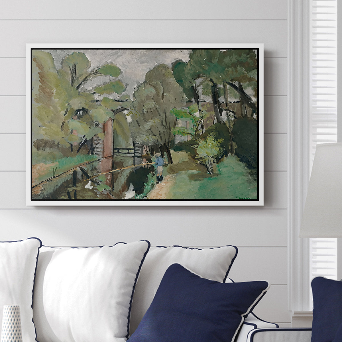 The Little Fisherman, Maintenon, 1918 - Floater Framed Canvas Print