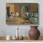 Canvas art print featuring an impressionist depiction of ballet foyer with multiple figures, styled above a decorative console