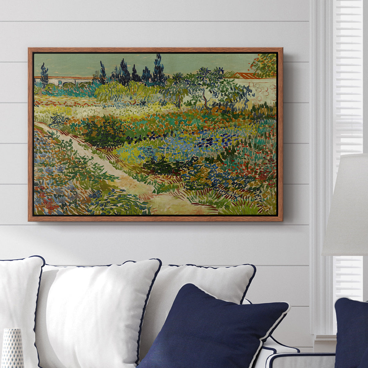 Garden at Arles, 1888 - Floater Framed Canvas Print