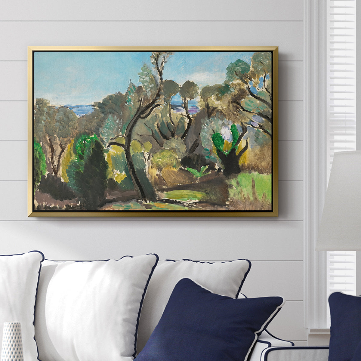 Landscape near Nice, c. 1918 - Floater Framed Canvas Print