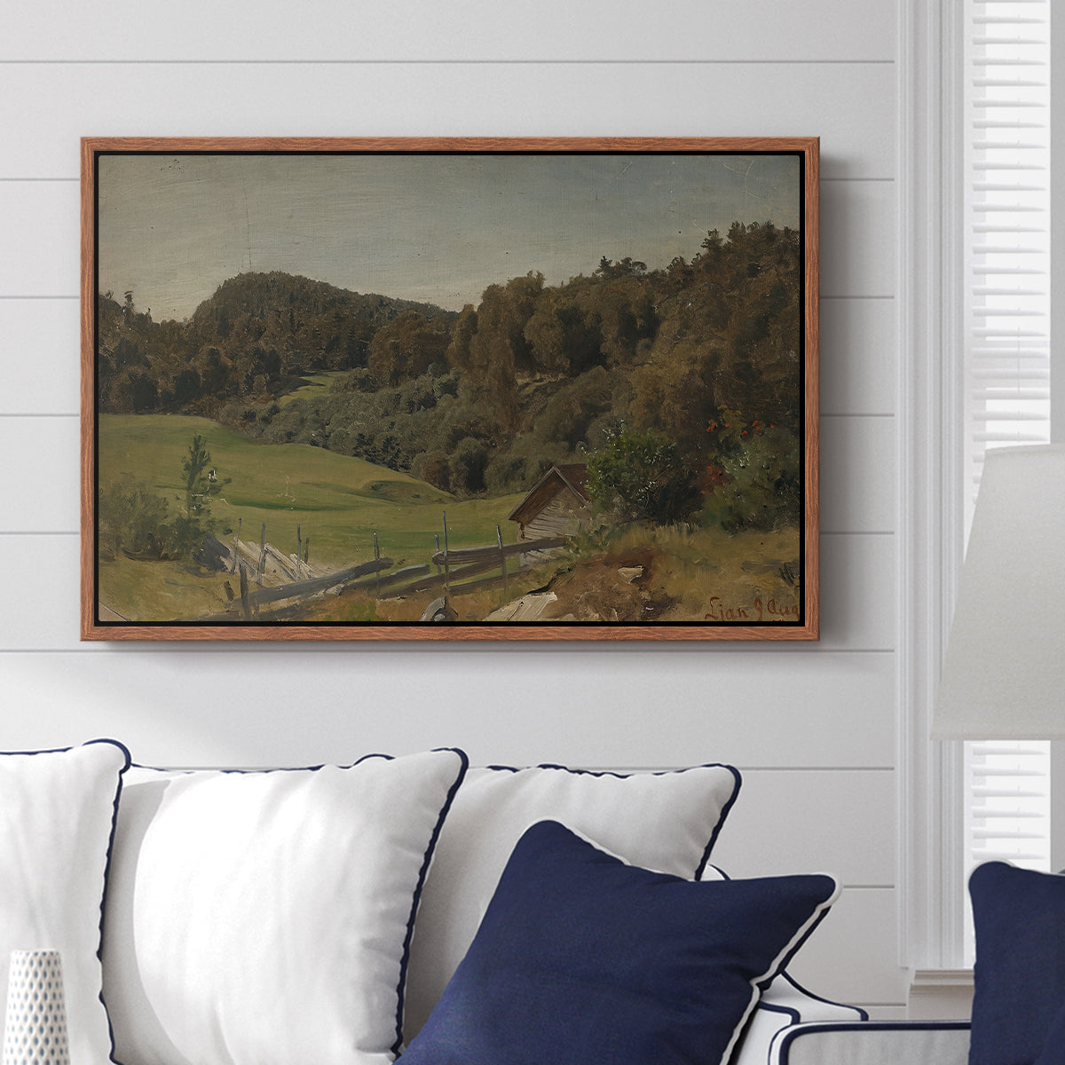 Landscape at Ljan, 1858 - Floater Framed Canvas Print