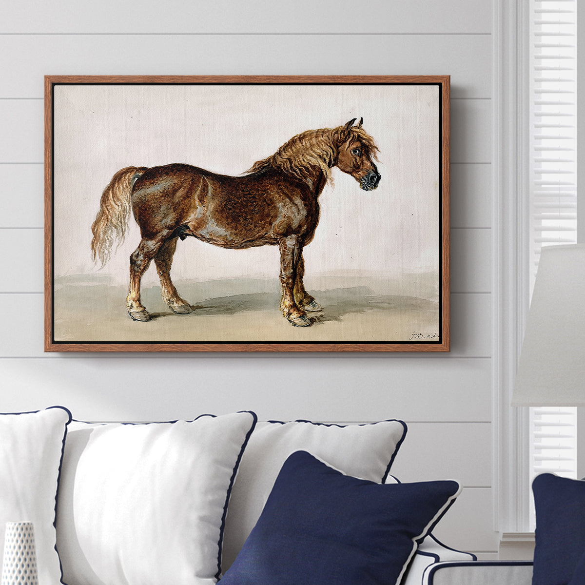 A Cart-Horse - Floater Framed Canvas Print