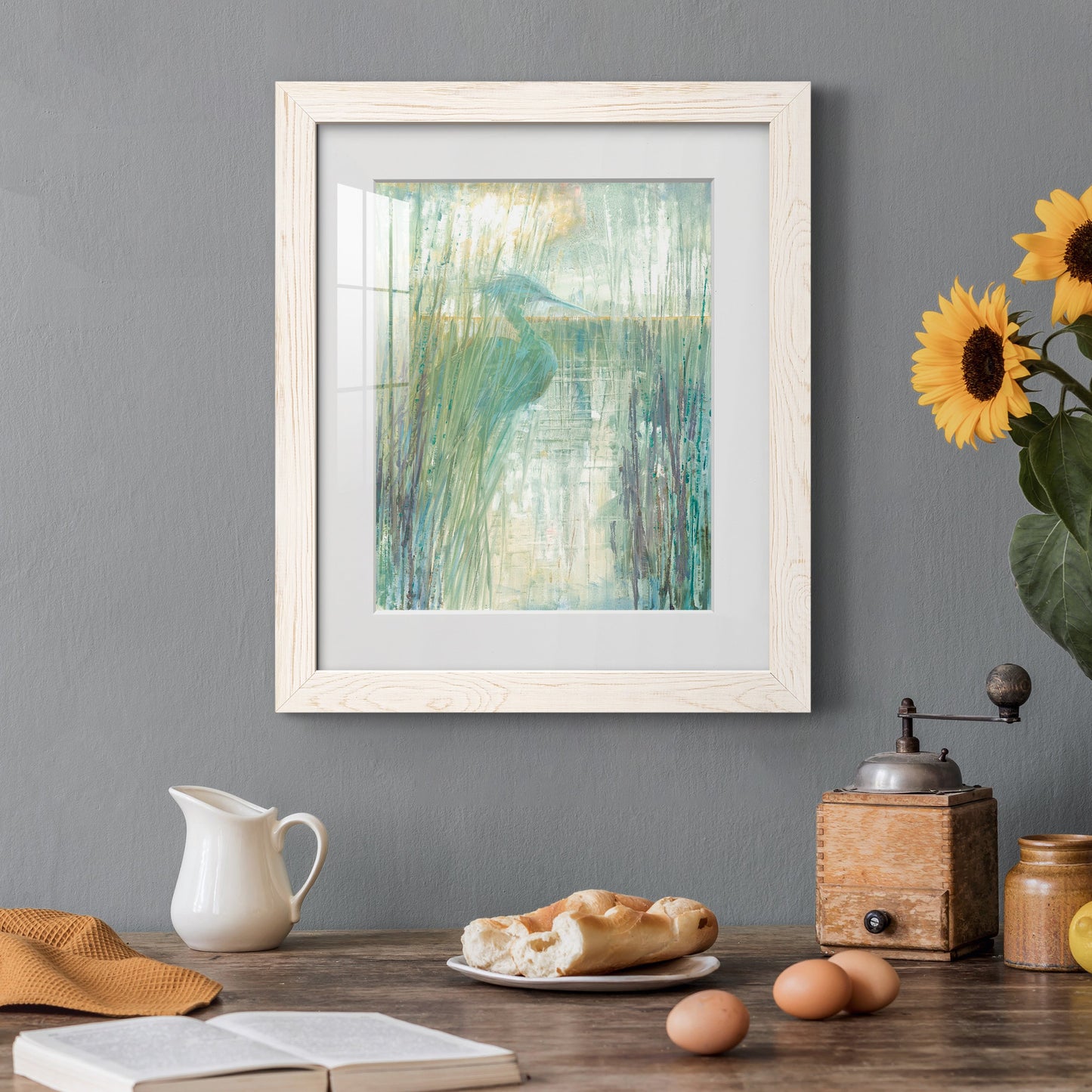 Morning Egret I - Premium Framed Print - Distressed Barnwood Frame - Ready to Hang