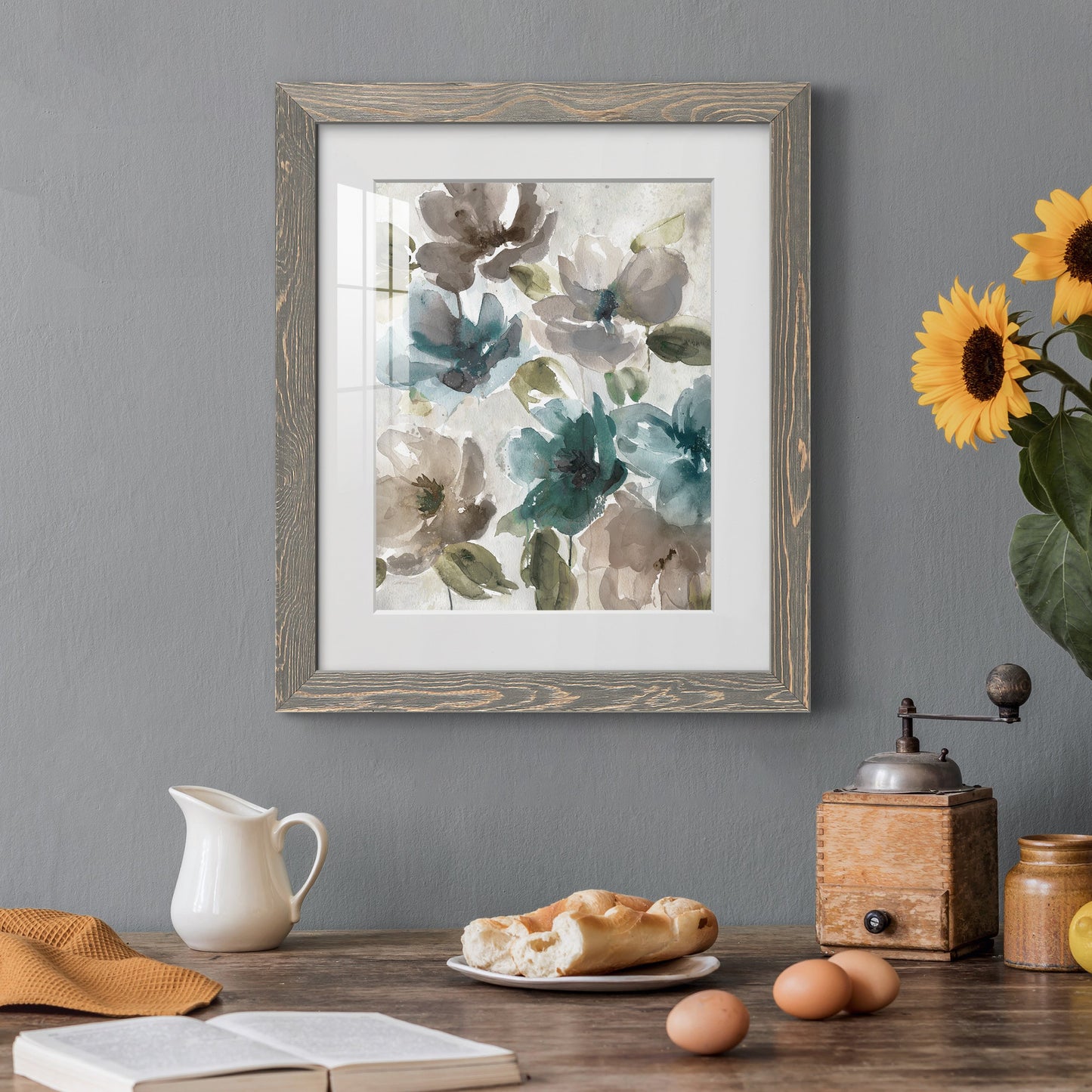 Topaz Garden I - Barnwood Framed Art Print