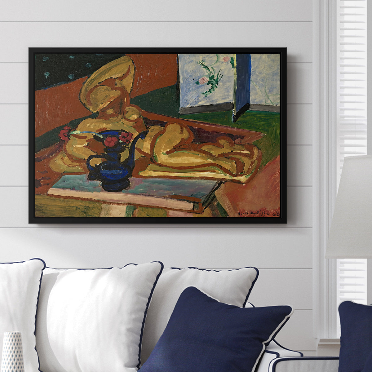 Sculpture and Persian Vase (The Bronze Figure), 1908 - Floater Framed Canvas Print