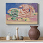Canvas art print featuring a modern interpretation of a classical nude form, styled above a decorative console