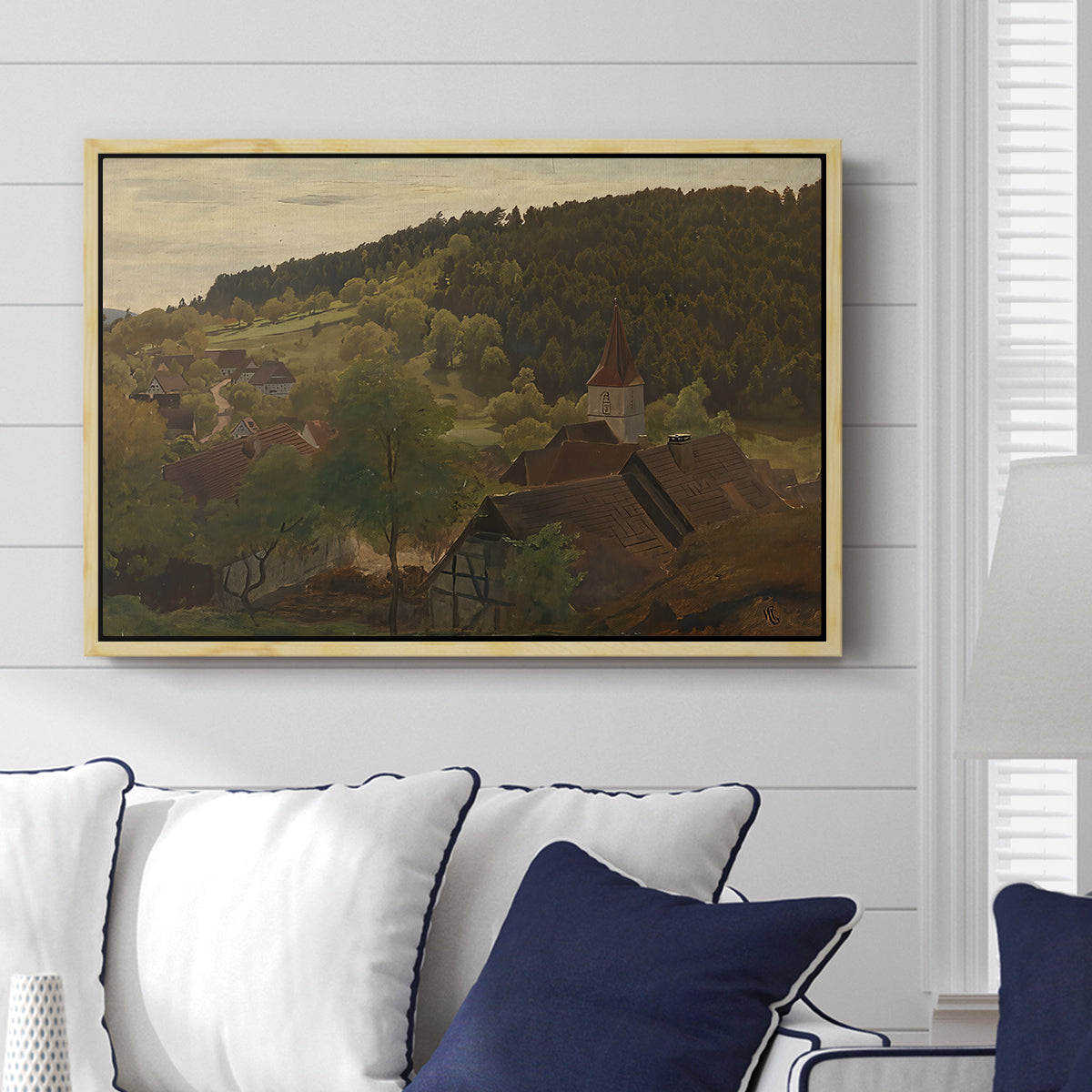 Landscape from Ebersteinburg in Baden, 1876 - Floater Framed Canvas Print