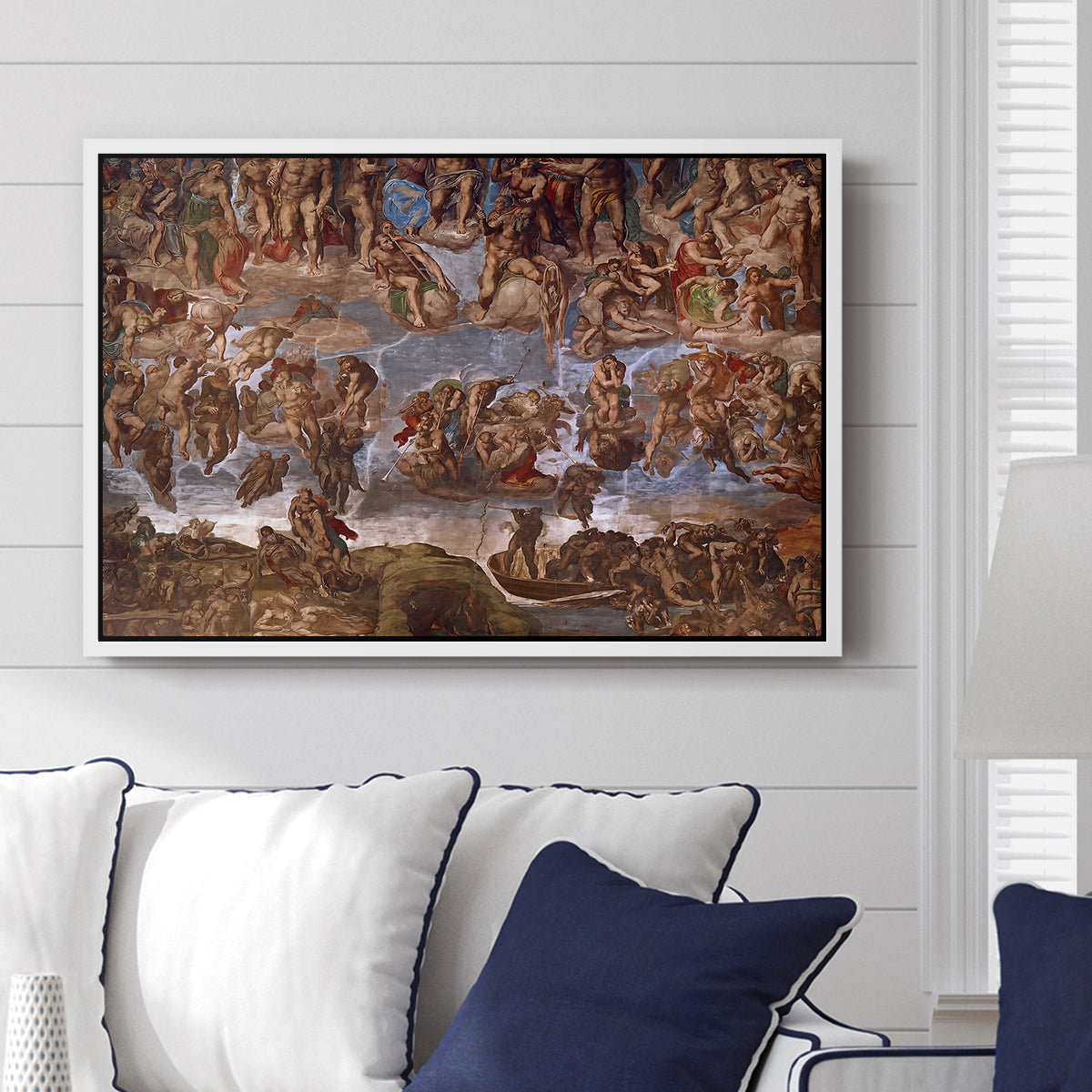 The Last Judgment (Charon's Boat and the Damned), 1536-1541 - Floater Framed Canvas Print