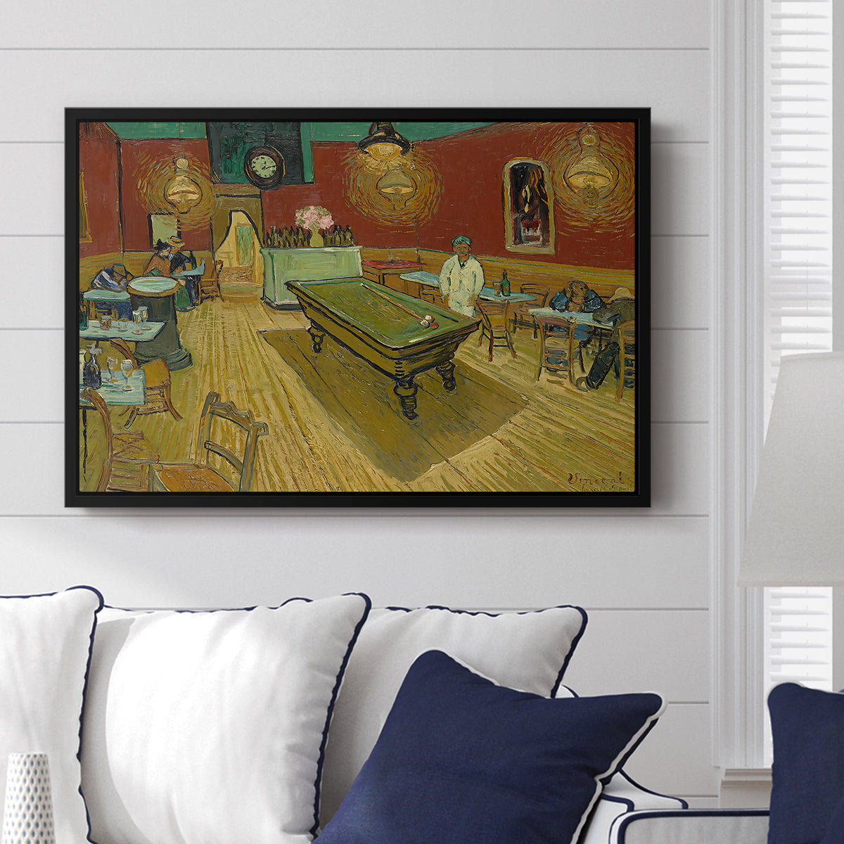The Night Café, 1888 - Floater Framed Canvas Print