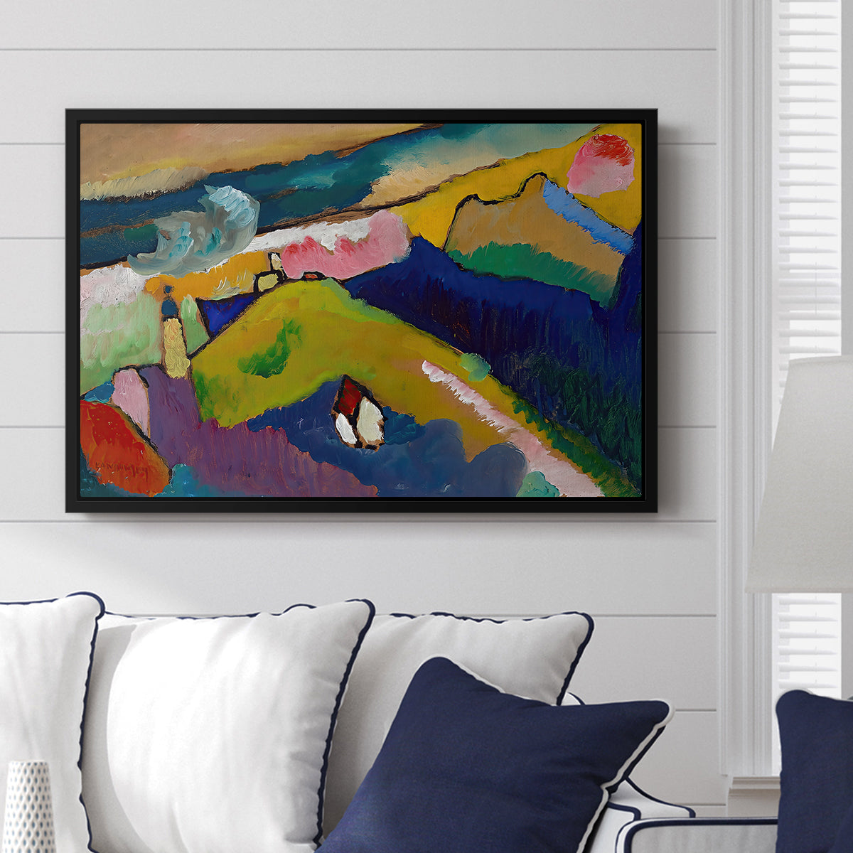 Murnau Mountain Landscape with Church, 1910 - Floater Framed Canvas Print