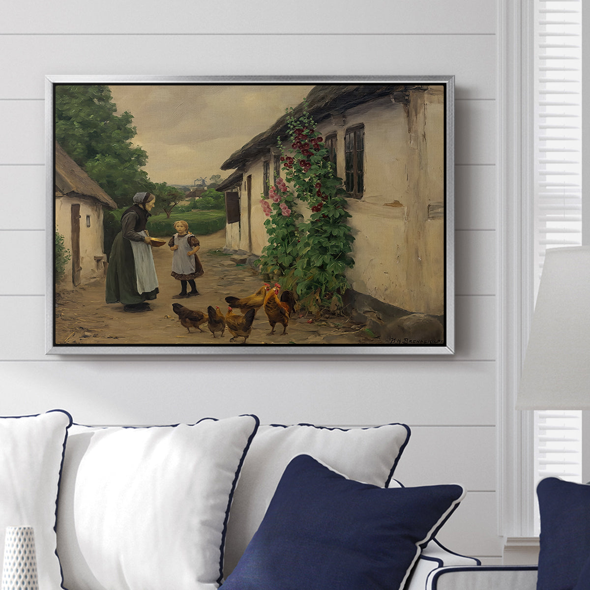 Visit to Grandmother, 1914 - Floater Framed Canvas Print