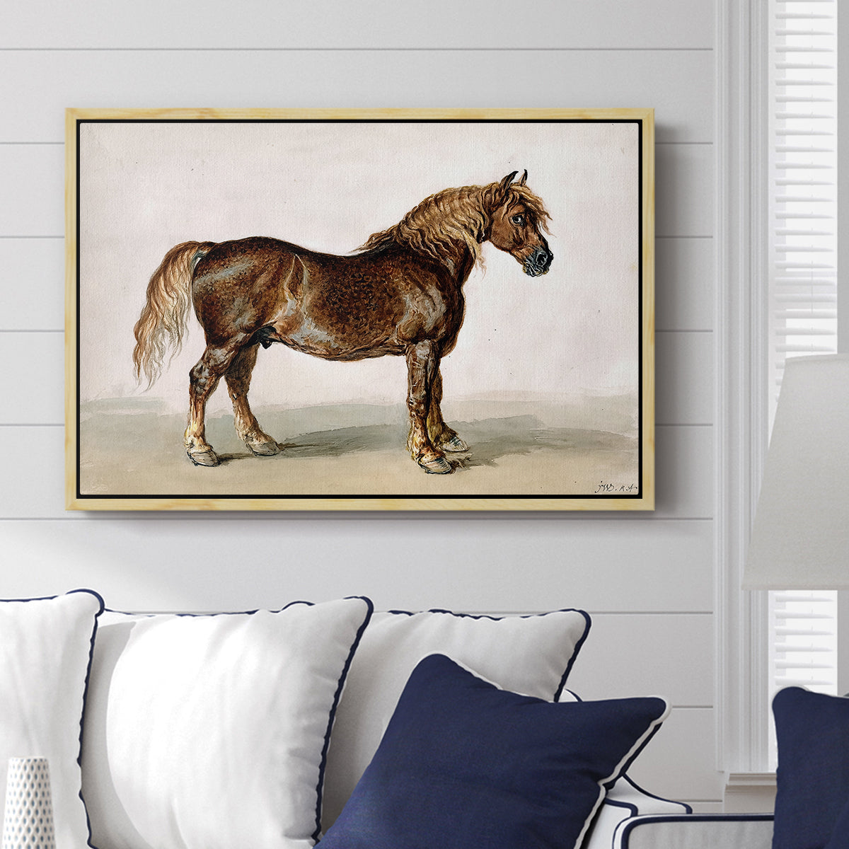 A Cart-Horse - Floater Framed Canvas Print