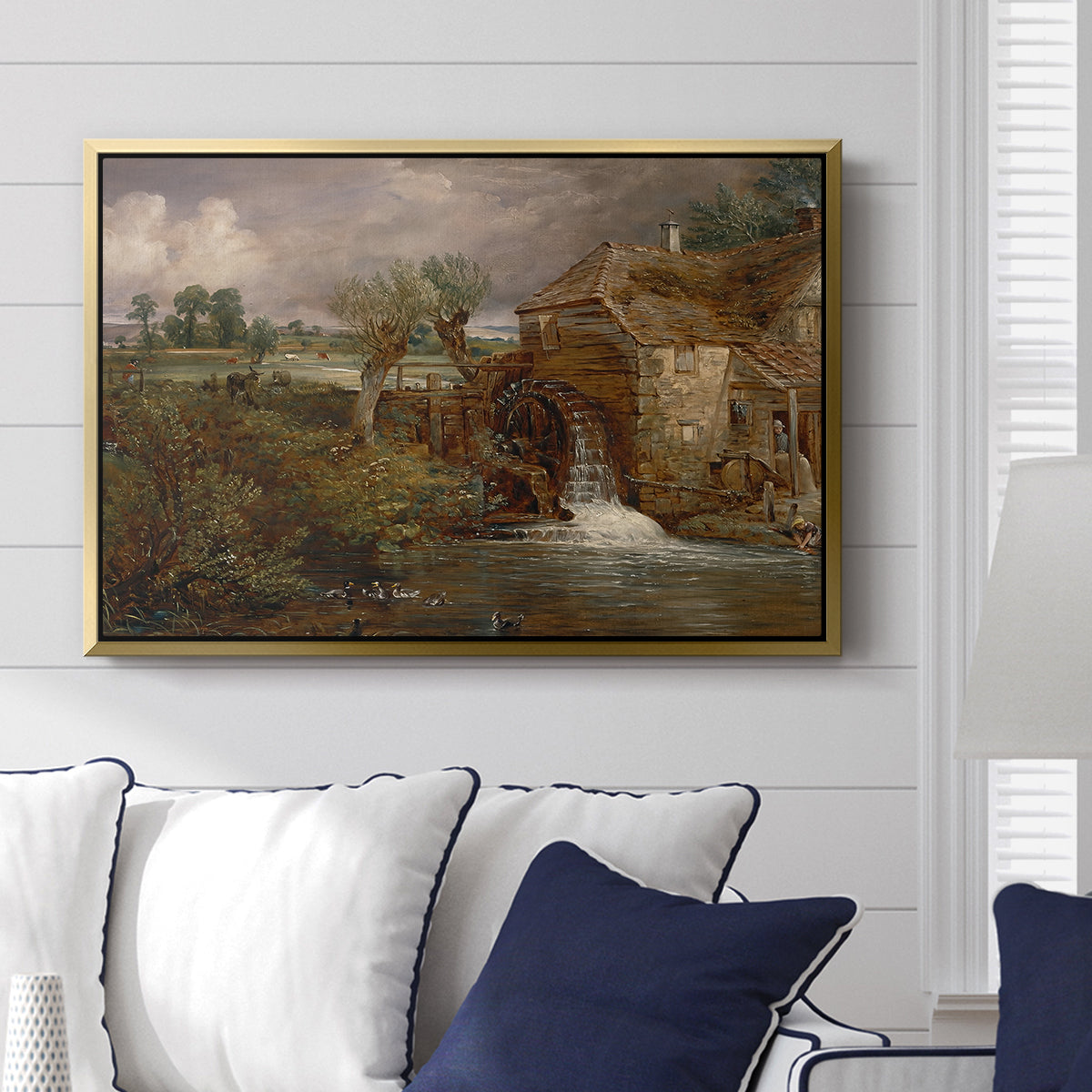 Parham Mill, Gillingham, 1826 - Floater Framed Canvas Print