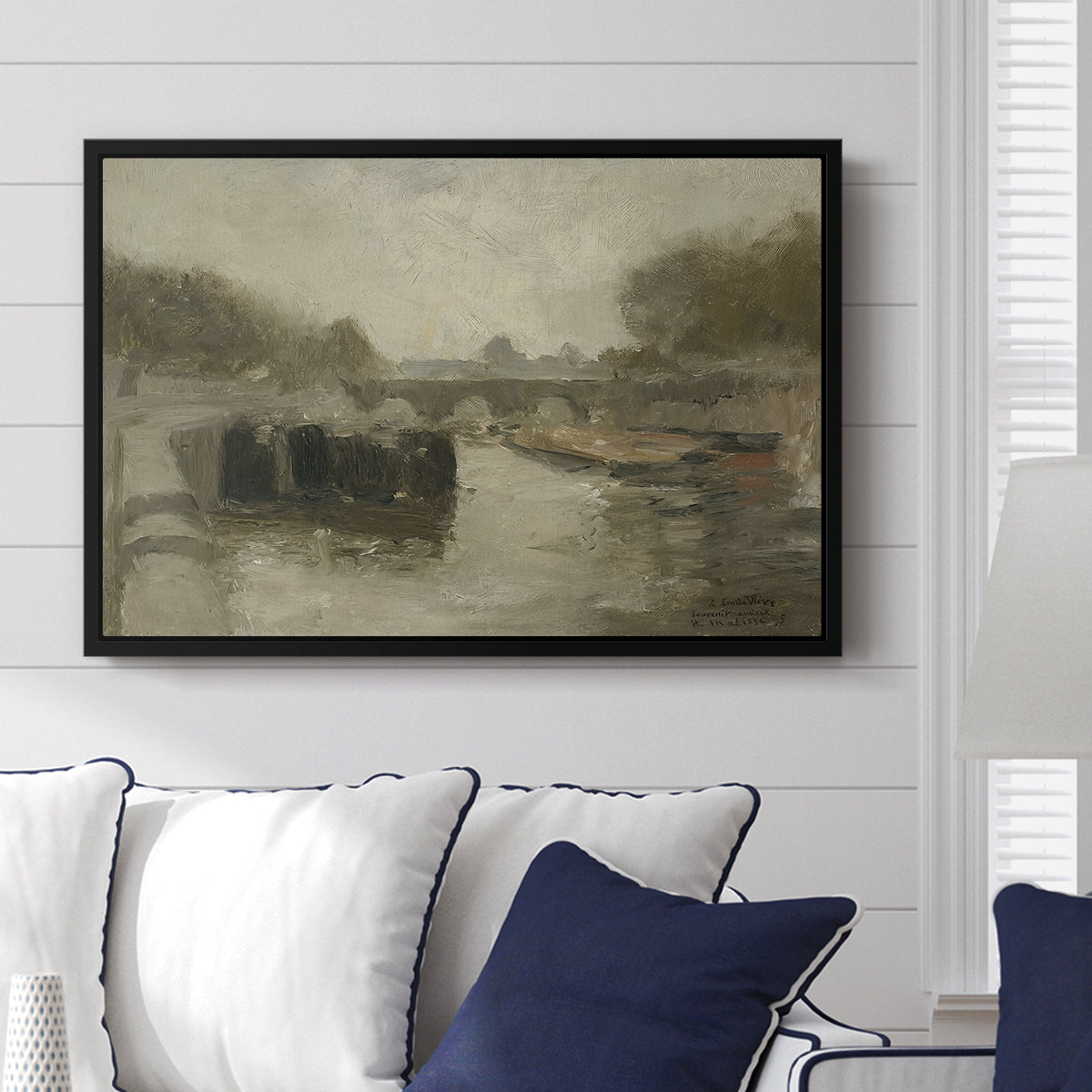 The Bridge (Le pont), 1895 - Floater Framed Canvas Print