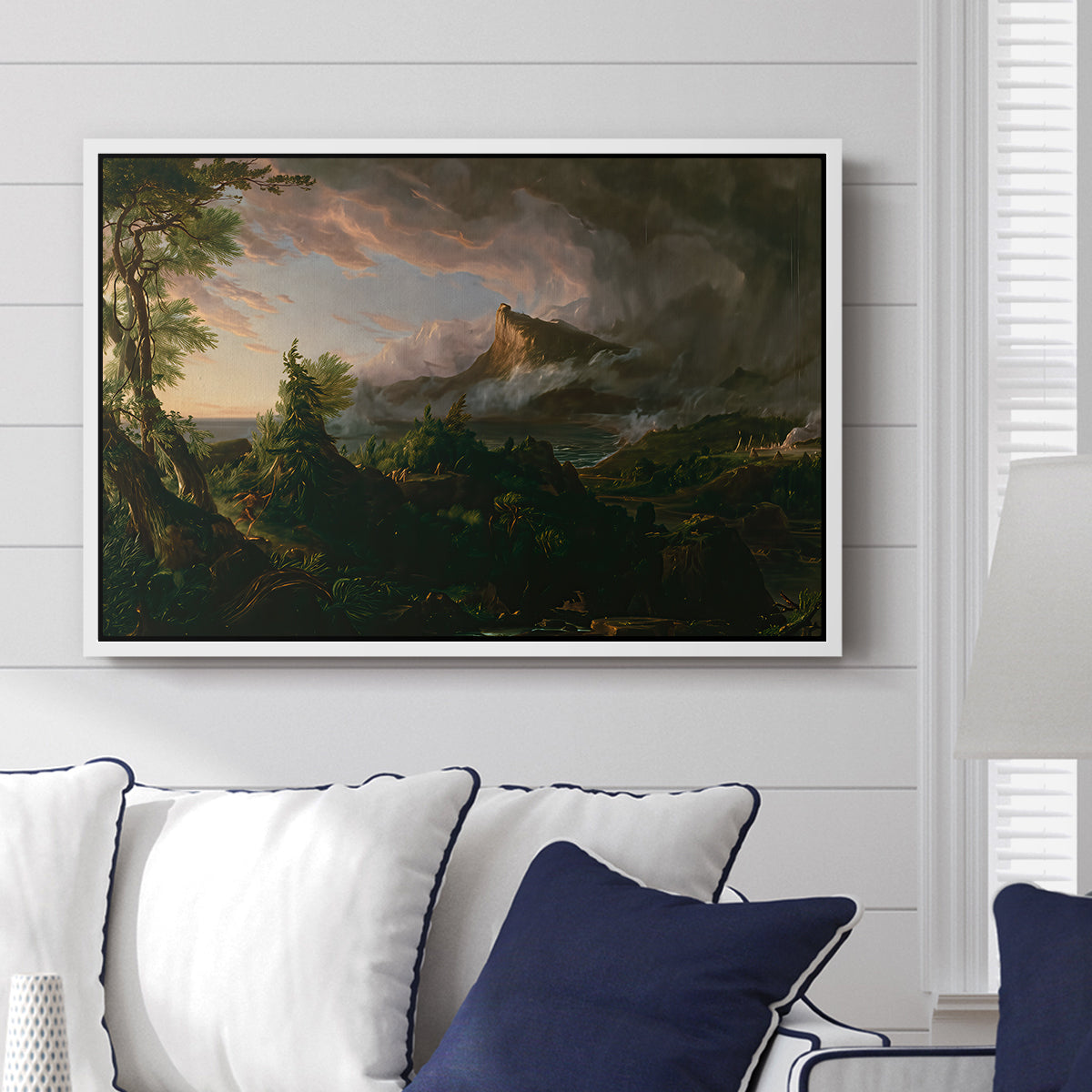 The Course of Empire: The Savage State, 1834 - Floater Framed Canvas Print