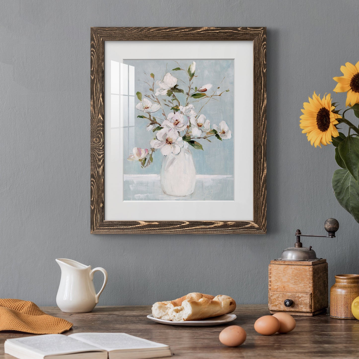 Magnolia Charm - Premium Framed Print - Distressed Barnwood Frame - Ready to Hang