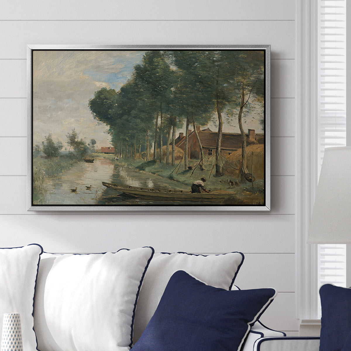 Landscape at Arleux-du-Nord, c. 1871-1874 - Floater Framed Canvas Print