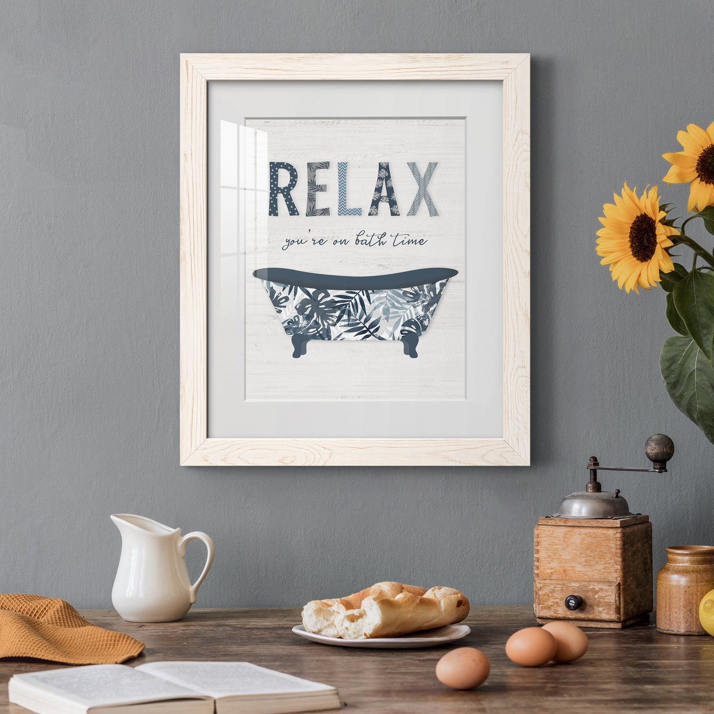 Palm Bath I - Barnwood Framed Art Print