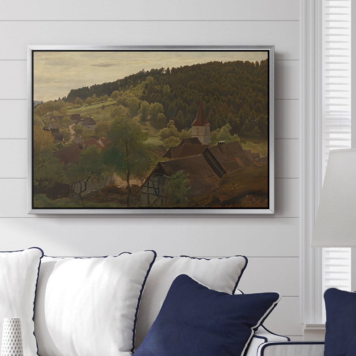 Landscape from Ebersteinburg in Baden, 1876 - Floater Framed Canvas Print