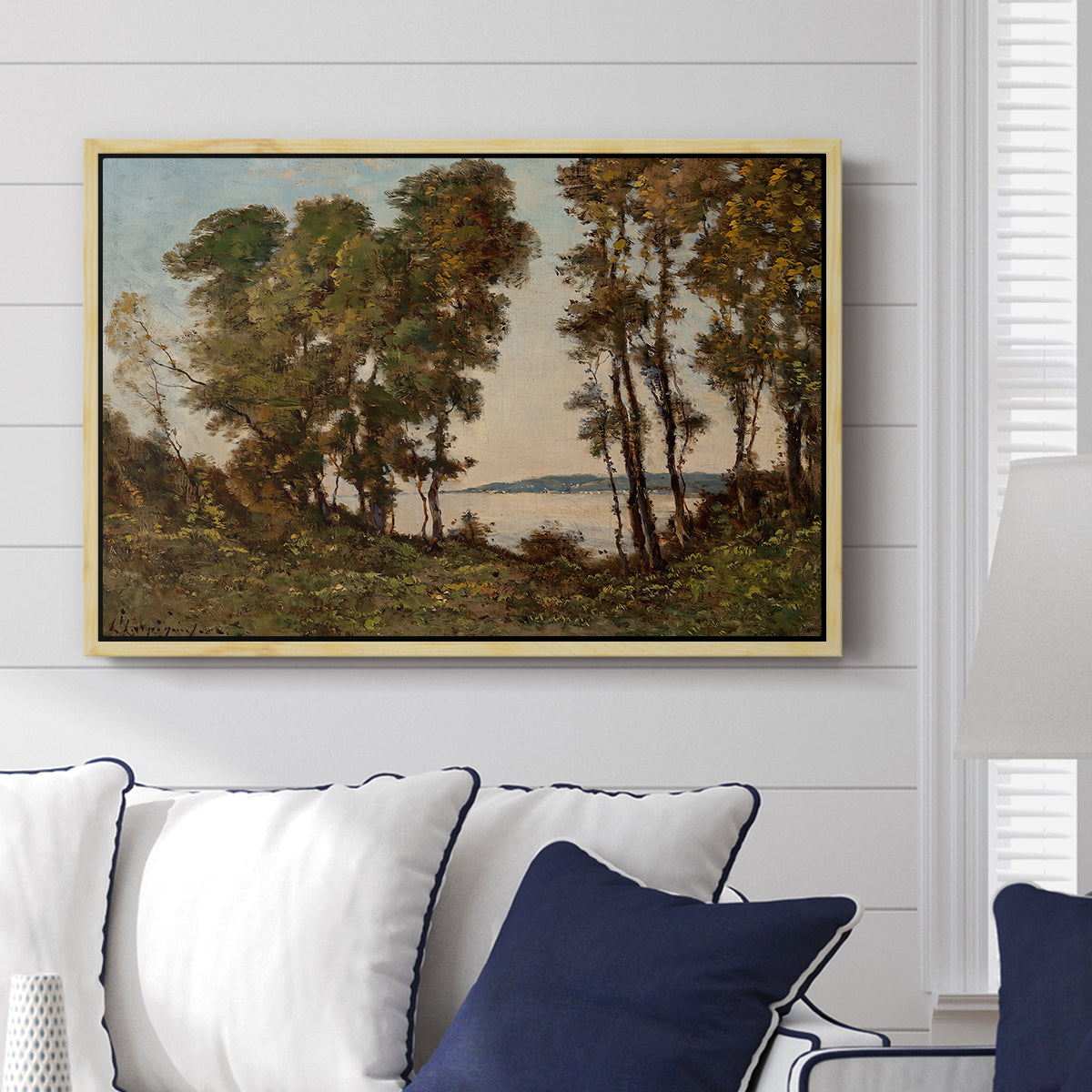 The Banks of the Allier, 1894 - Floater Framed Canvas Print