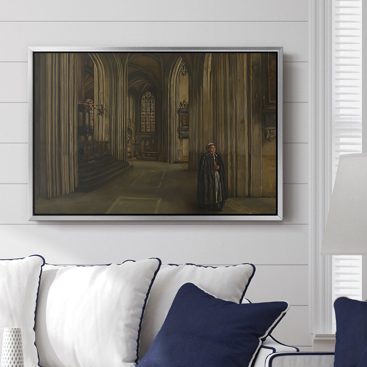 Interior of a Church, 1871 - Floater Framed Canvas Print