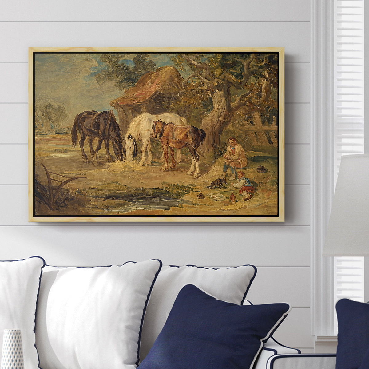 The Midday Meal, 1835 - Floater Framed Canvas Print