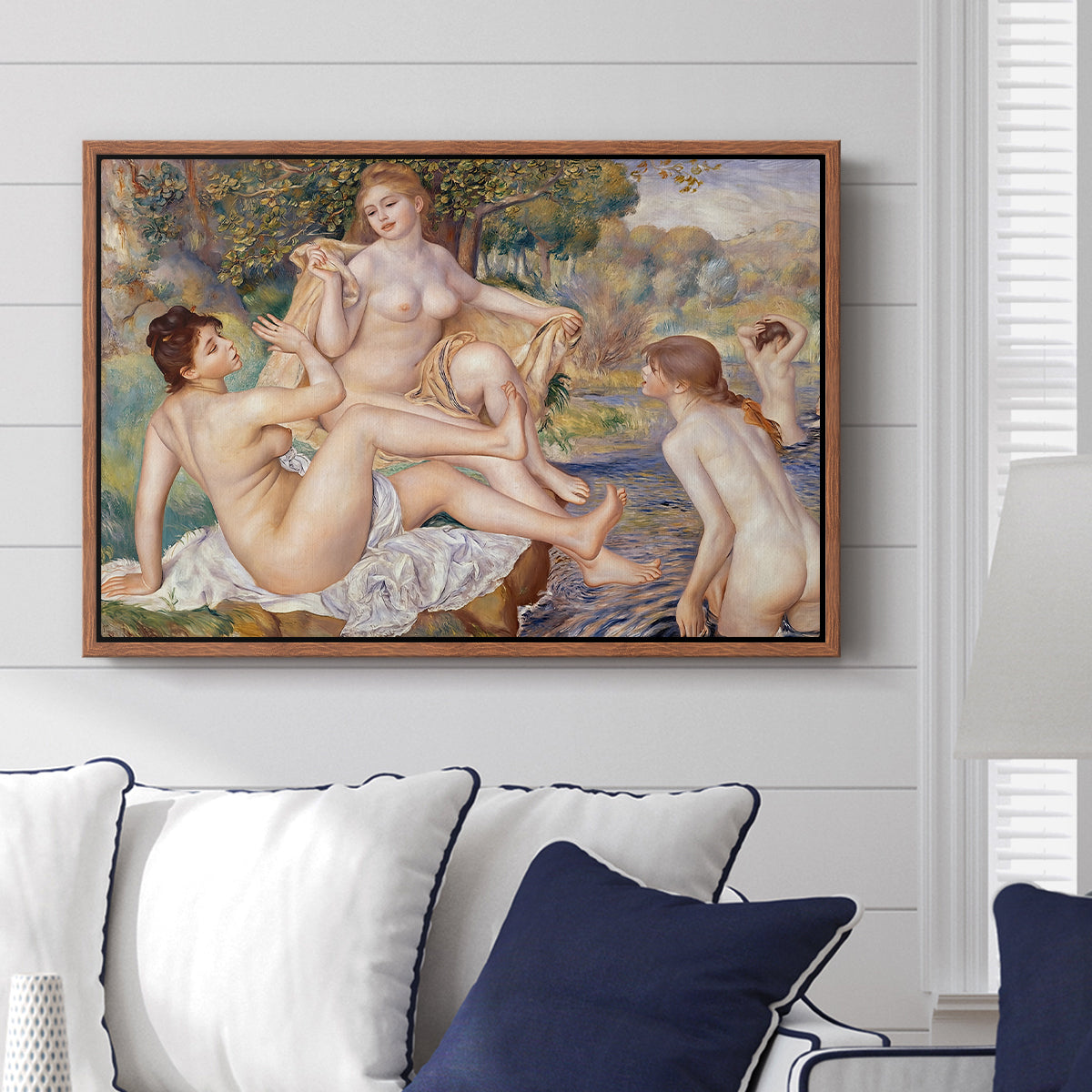 The Large Bathers, 1884-1887 - Floater Framed Canvas Print