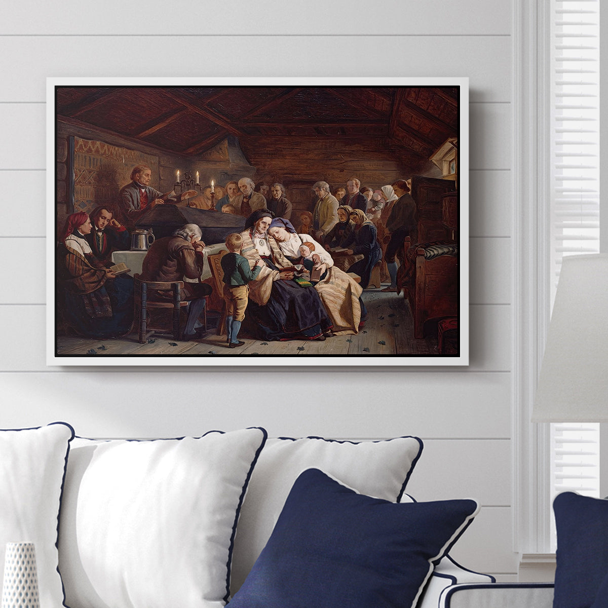 Funeral Feast, 1854 - Floater Framed Canvas Print