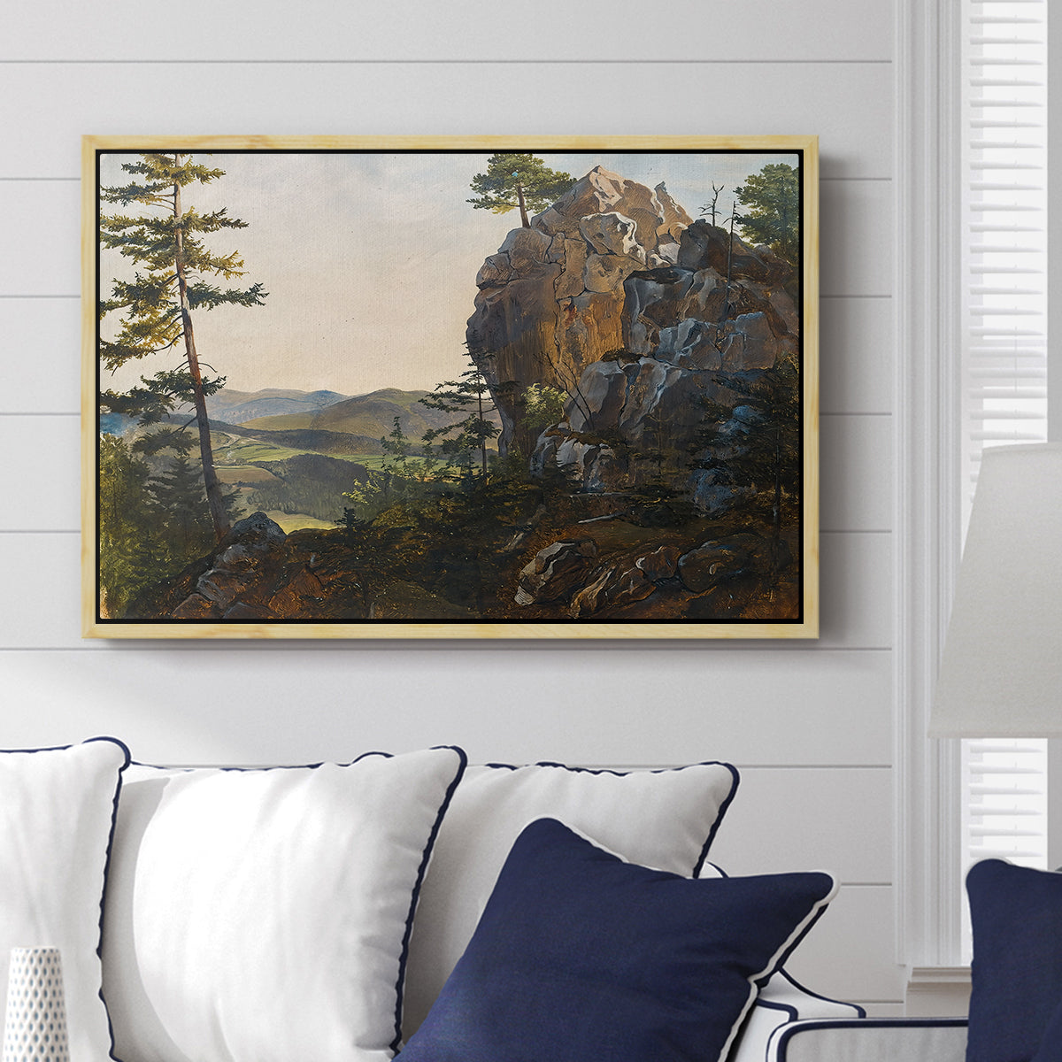 Landscape with the Balbersteine near Miesenbach, 1839 - Floater Framed Canvas Print